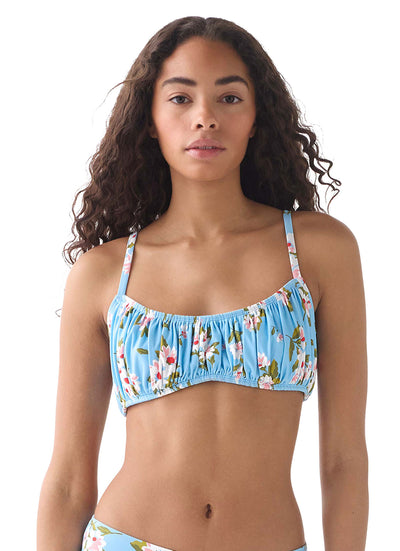 Kate Spade New York Women's Spring Daisies Shirred Bralette Bikini Top