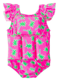 My Pool Pal Girls' Palm Tree Floatation Swimsuit