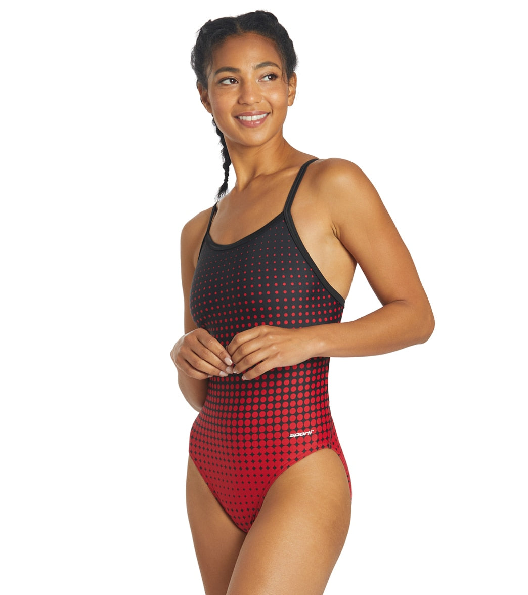Sporti Molecule Thin Strap One Piece Swimsuit at SwimOutlet