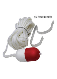 KEMP USA 60' Throw Rope with Float & Ring Buoy Holder