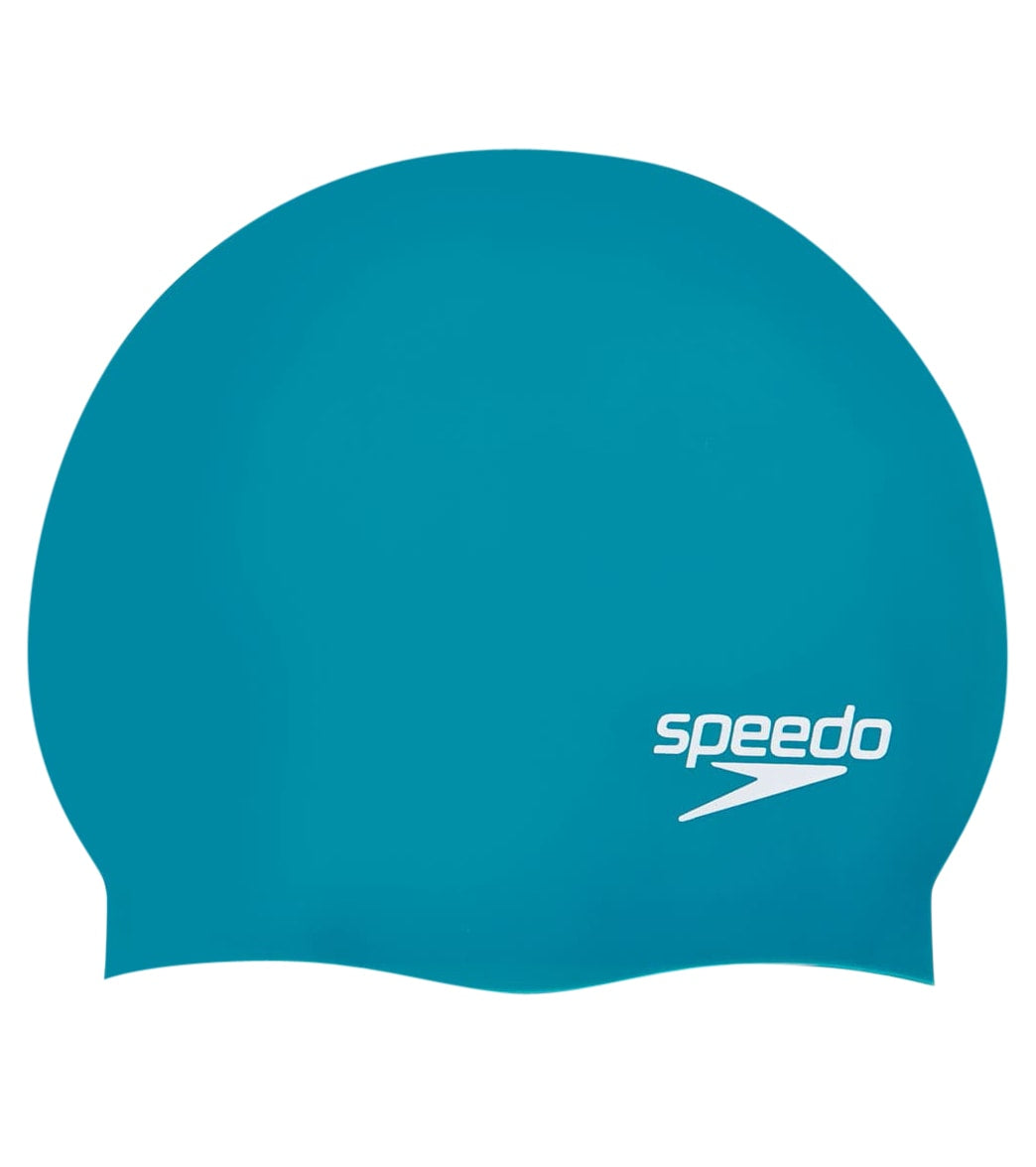 Speedo Elastomeric Solid Silicone Swim Cap Ocean Depths at