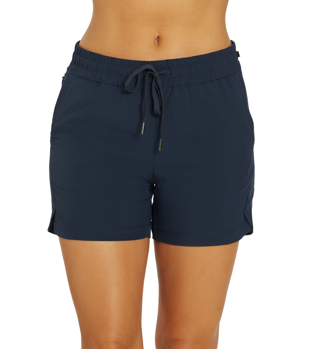 Marika Women's Libby Pocket Shorts - 5" Inseam, Tummy Control, Moisture-Wicking For Fitness & Lounge