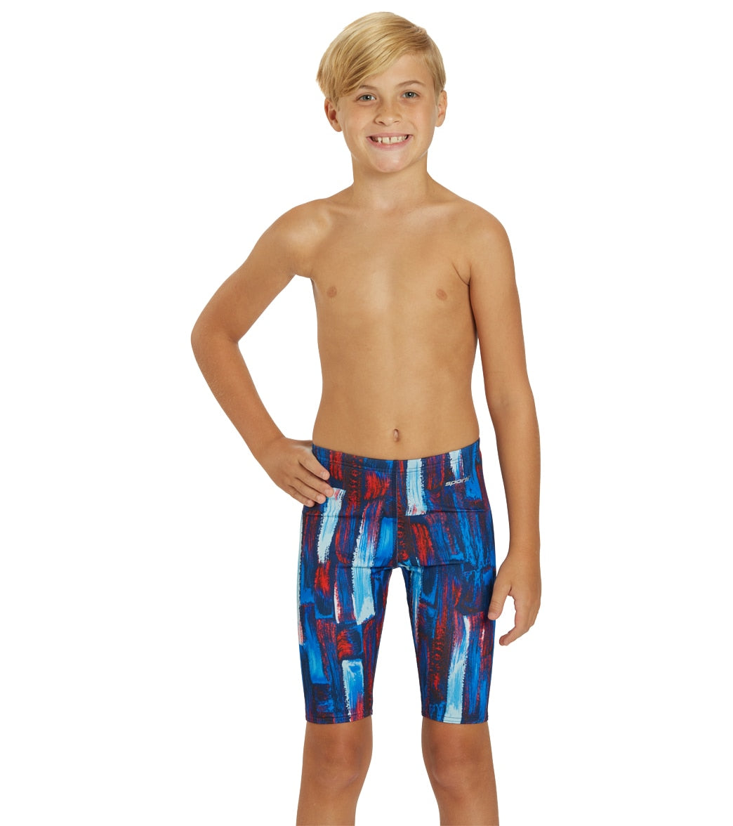 Sporti HydroLast Artsy Jammer Swimsuit Youth (22-28) Red/White/Blue at ...