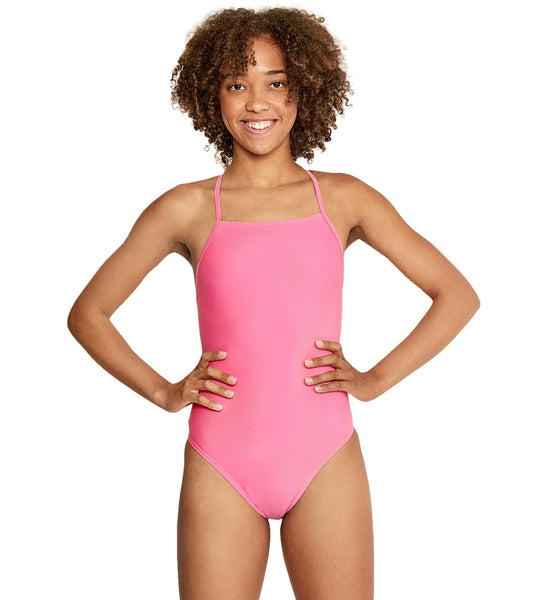 girls x-back one piece swimsuit UV swimwear for kids - Just jump