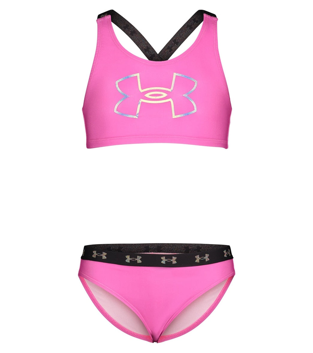 Under Armour Girls' UA Two Piece Racer Bikini Set (Little Kid) at