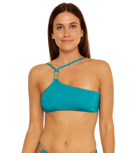 Trina Turk Womens Standard Monaco Ruffle Bandeau One Piece Swimsuit 681a8fe824d2e78fec01b295