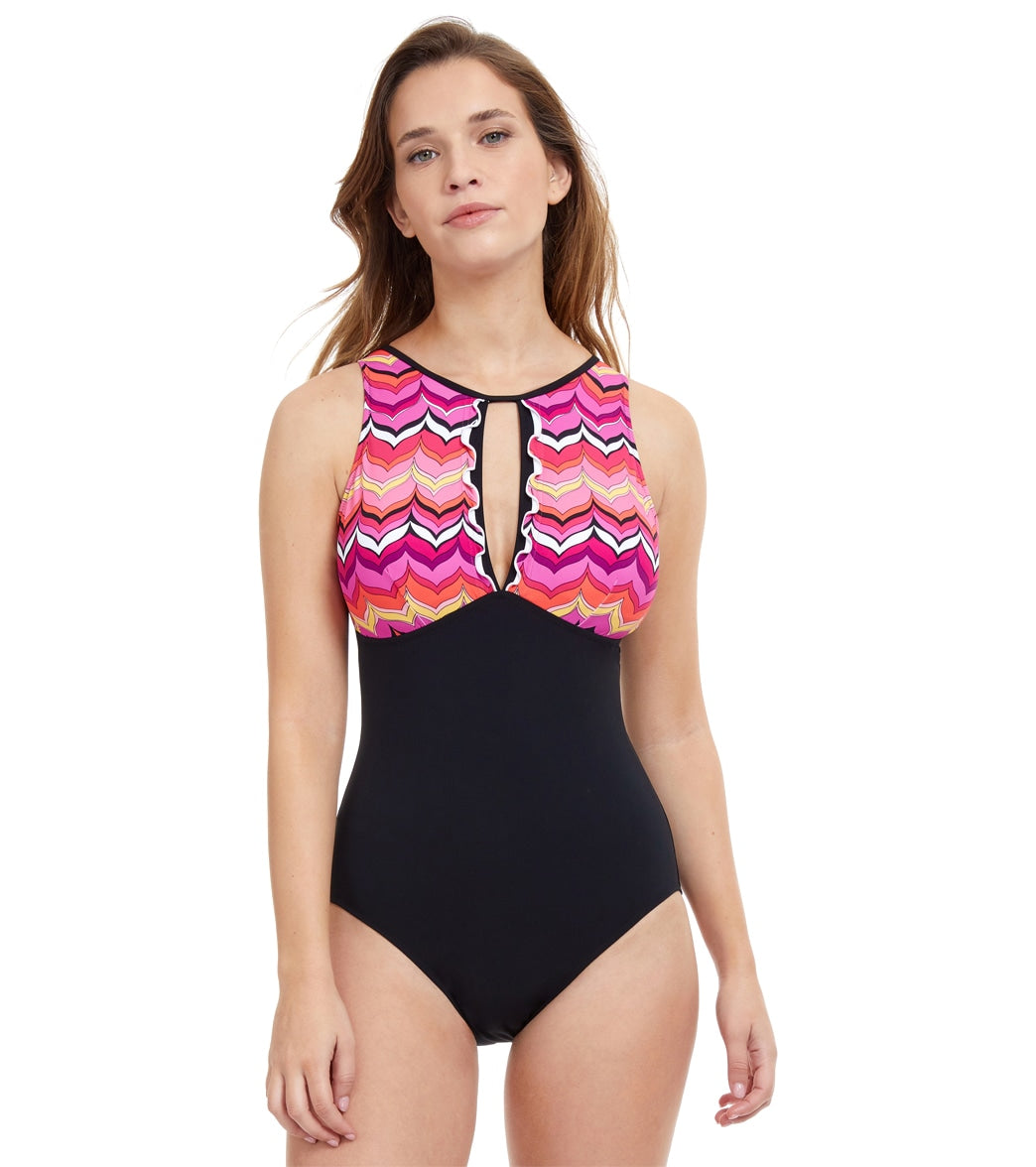 Profile by Gottex Women's Palm Springs High Neck One Piece Swimsuit at