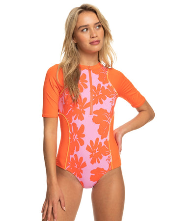 Roxy Women's Surf Kind Kate Short Sleeve One Piece Swimsuit at