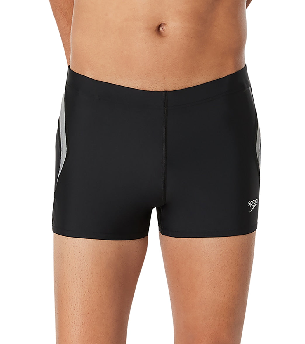 Speedo Men's Splice Square Leg Swimsuit Anthracite at