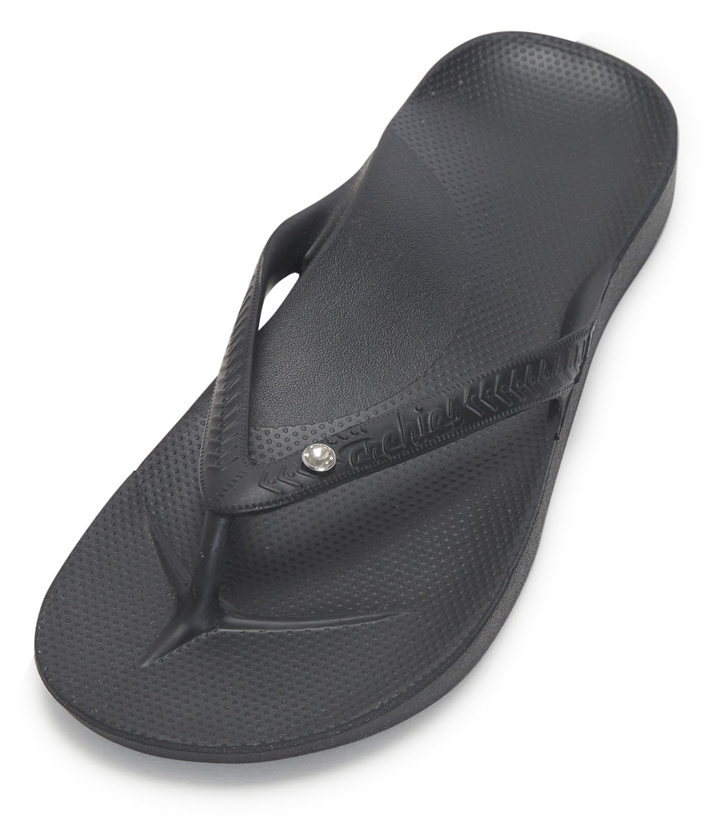 Archie's Footwear Women's Crystal Arch Support Flip Flop at