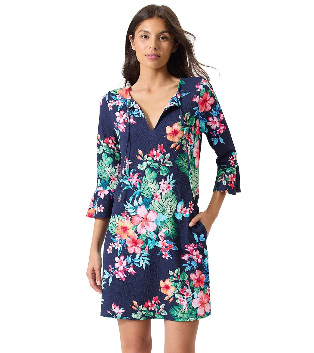 Tommy Bahama Women's Island Cays Flora Flounce Sleeve Cover Up Dress at ...