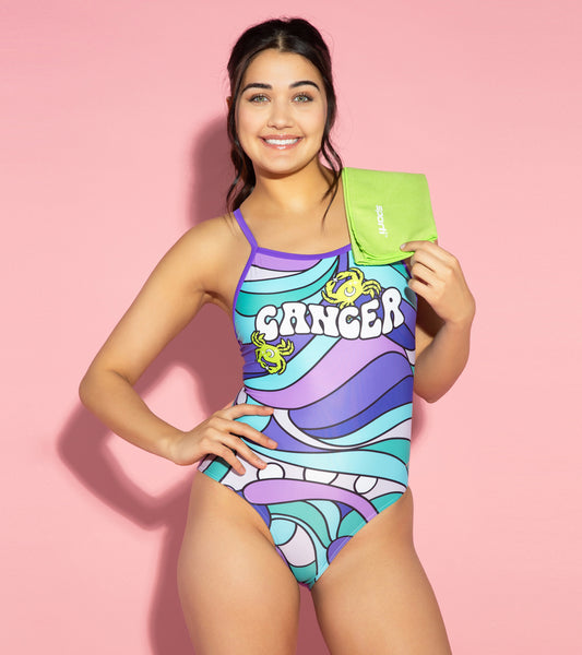 Sporti Groovy Zodiac Cancer Thin Strap One Piece Swimsuit (22-44) at