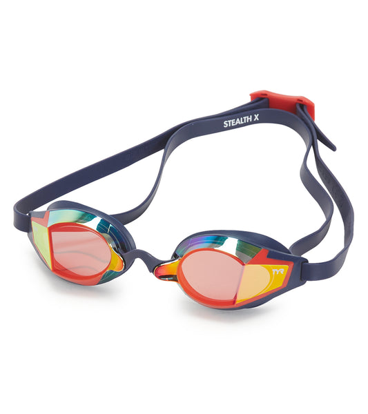 Shore Racing Goggles TYR Stealth-X Mirrored Racing Goggle at SwimOutlet.com