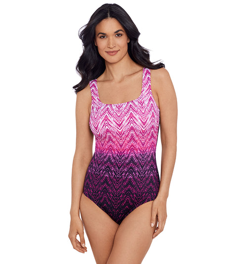 Volcom Women's Sonic Bloom One Piece Swimsuit - Wrap Front With Adjustable Neck Tie