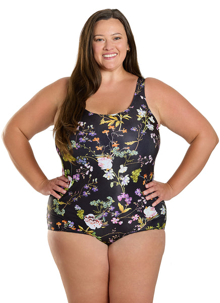 Sporti Plus Size HydroLast Moonlit Flora Chlorine Resistant