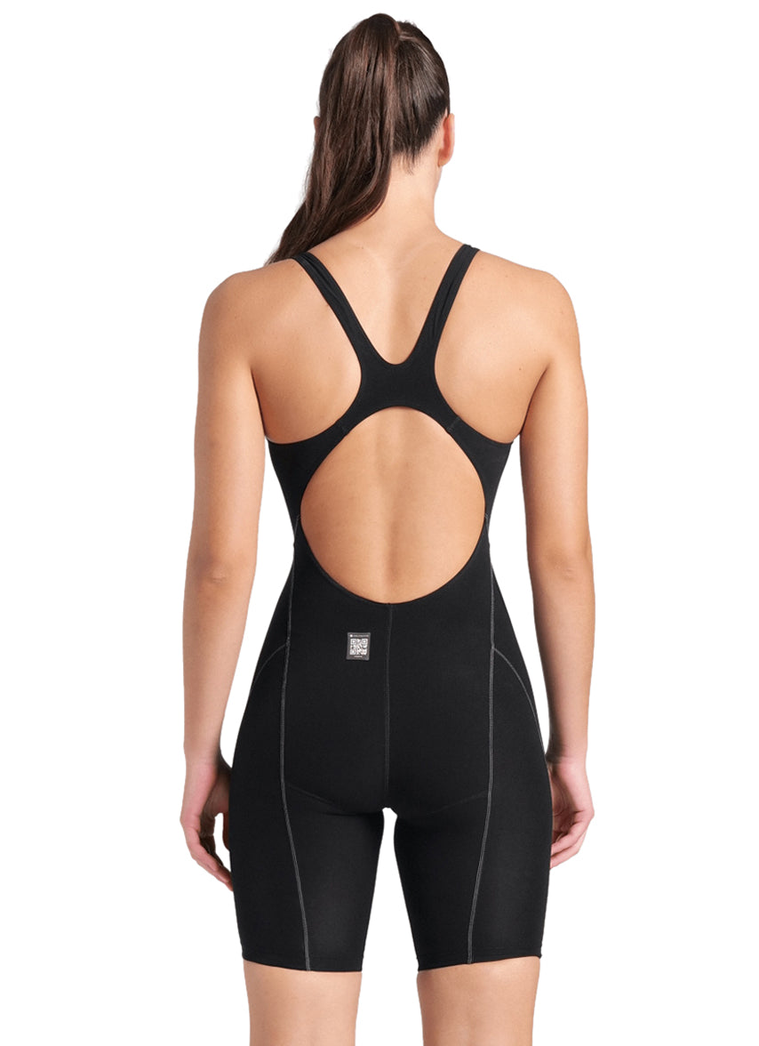arena powerskin racing gear Arena Women's Powerskin Impulso Open Back Tech Suit Swimsuit - Black Teal