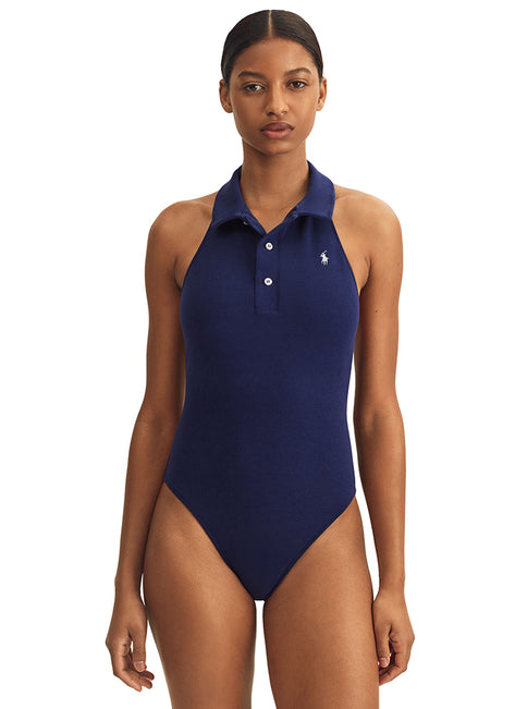 Polo Ralph Lauren Women's Terry Collar One Piece Swimsuit