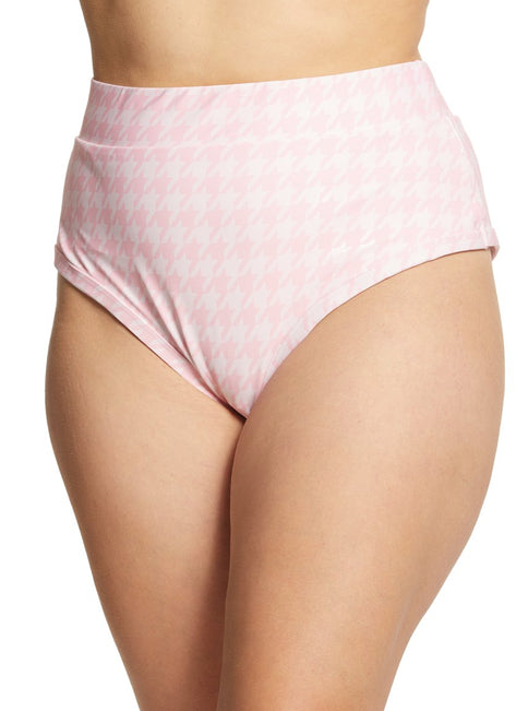 Alpine Butterfly Plus Size Pink Houndstooth Lover Bikini Bottom