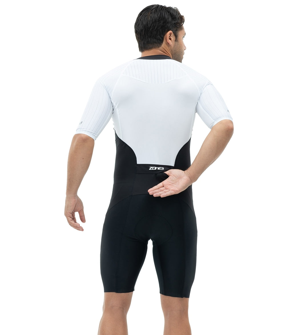 AJOE ドライスーツ ブラック/ホワイト Zone 3 Men's Lava Long Distance Full Zip Tri Suit at SwimOutlet.com