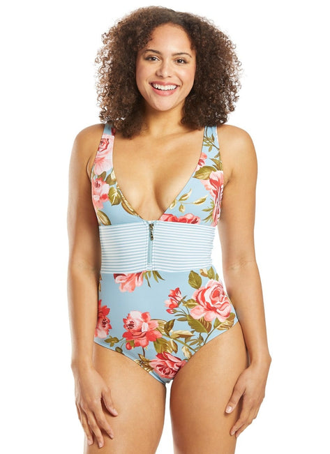 Skye Rose Garden Faith V Neck One Piece Swimsuit