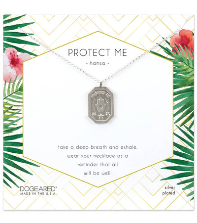 Dogeared Protect Me Hamsa Tablet Necklace