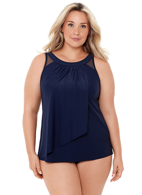 Miraclesuit Women's Plus Size Illusionists Ursula Tankini Top