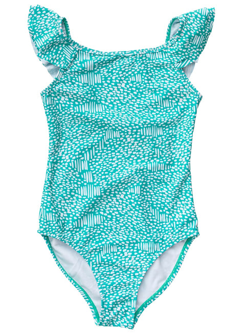 Snapper Rock Girls' Spearmint Spot Flutter Swimsuit (Toddler, Little Kid, Big Kid)
