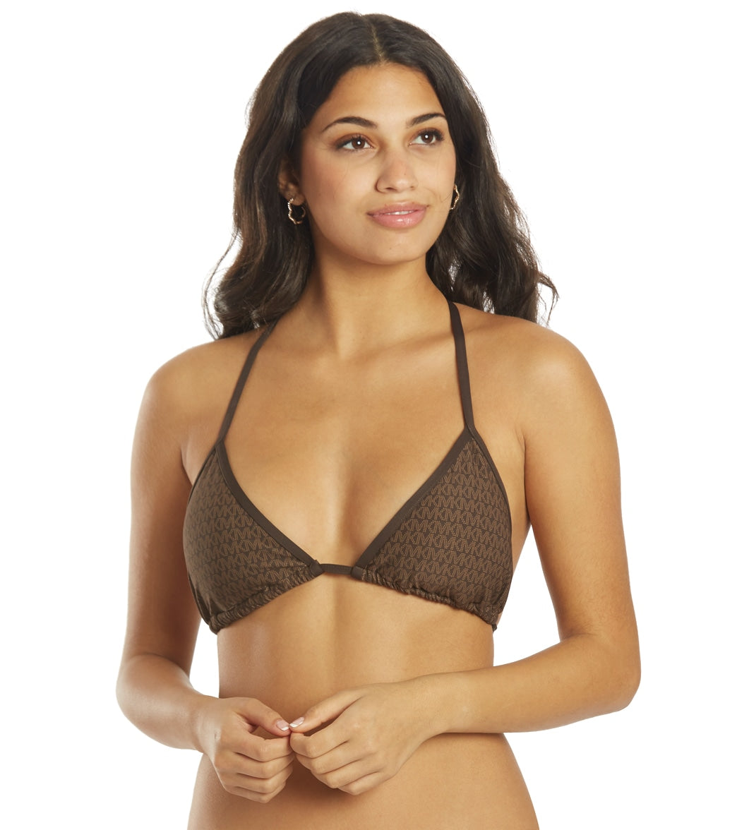 Michael Kors Women’s Signature Logo Triangle Bikini Top at