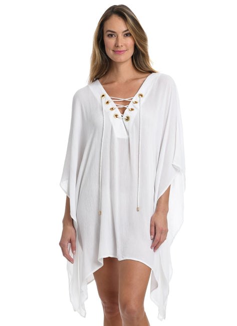 La Blanca Women's Capri Lace-Up Caftan