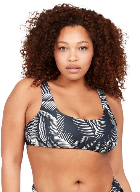 Volcom Women's Plus Size Stay Or Leaf Scoop Bikini Top