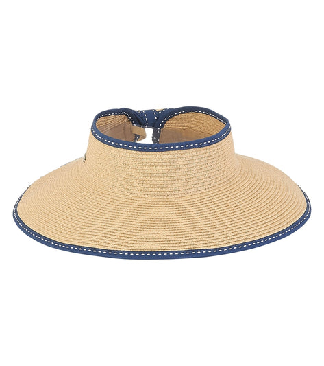 Sun N Sand Paperbraid Rollup Visor w/ Stitched Edge trim