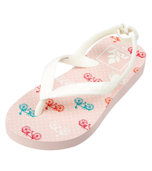 fitnessbike flip flop Reef Girls' Mini Escape Printed Flip Flop - Pink Bikes