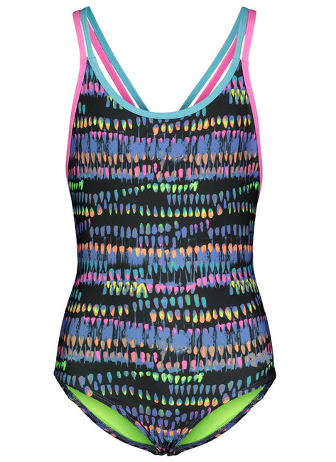 Under Armour Girls' UA Watercolor Drip One Piece Swimsuit (Big Kid)