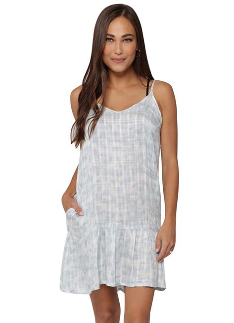 J.Valdi Women's Lagoon Strappy Ruffle Cover Up Dress