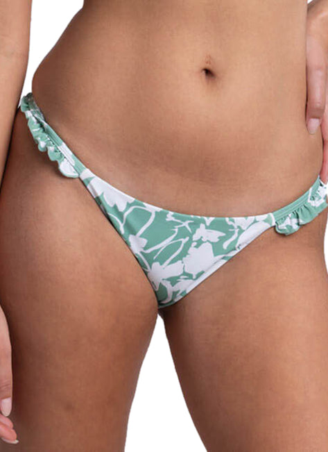 JOLYN Women's Karlee Floriana Side Ruffles Low Rise Bikini Bottom