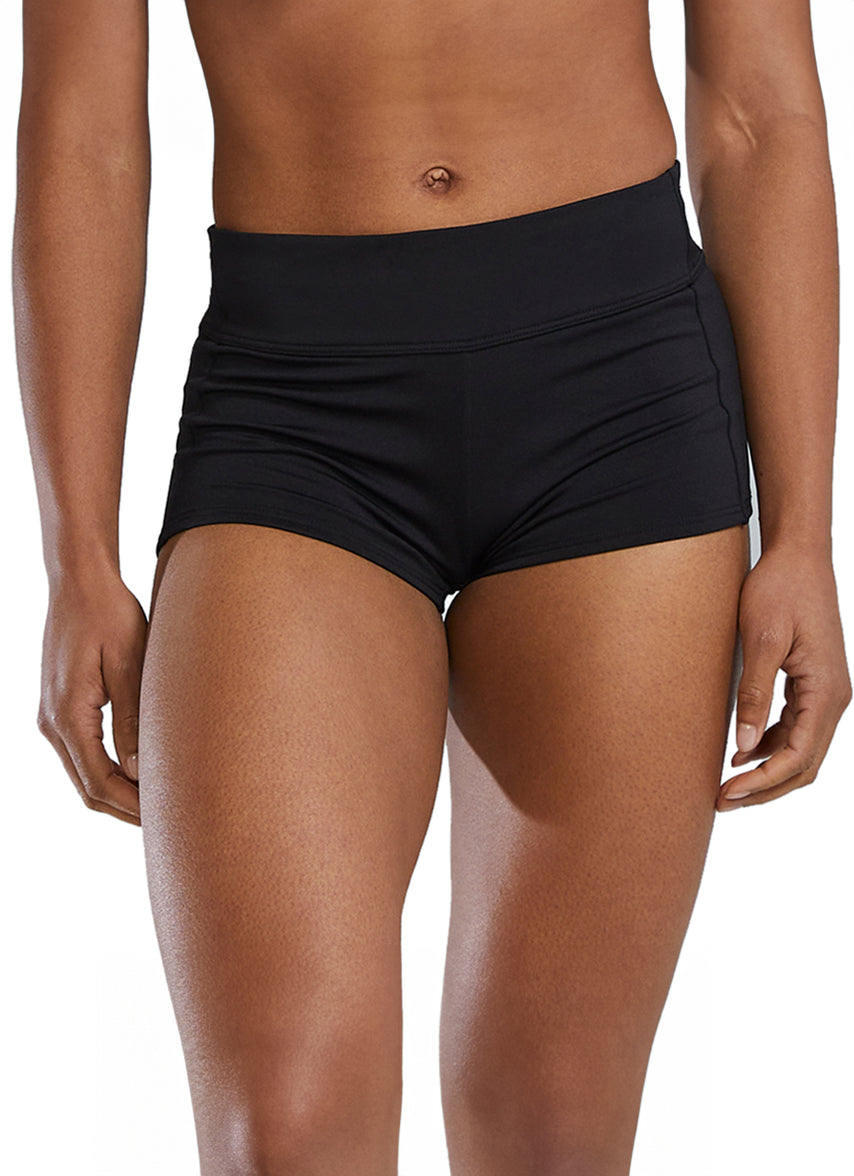 TYR Women's Solid Durafast Elite Casey Boyshort Bikini Bottom at
