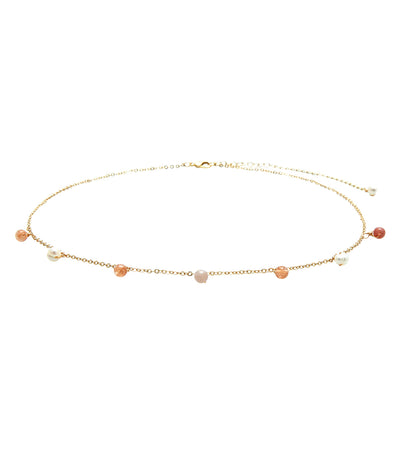 Lotus and Luna Pearl Gold 4mm Dewdrop Necklace