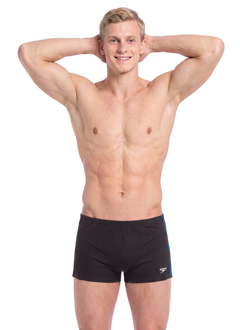 Speedo Solid Poly Mesh Square Leg Swimsuit