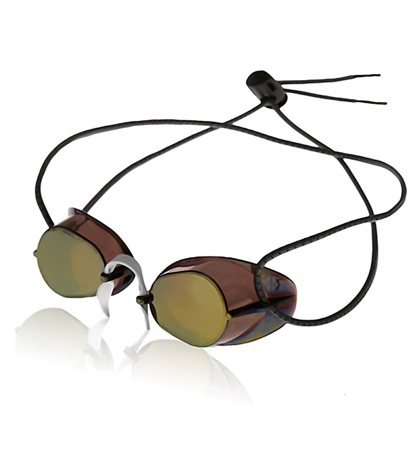 Sporti Antifog Swedish Mirrored Goggle + Bungee Strap, Gold