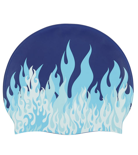 Sporti Fast Flames Silicone Swim Cap