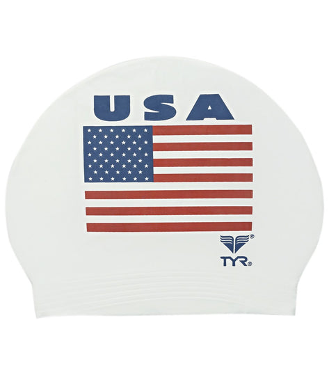 TYR USA Latex Swim Cap