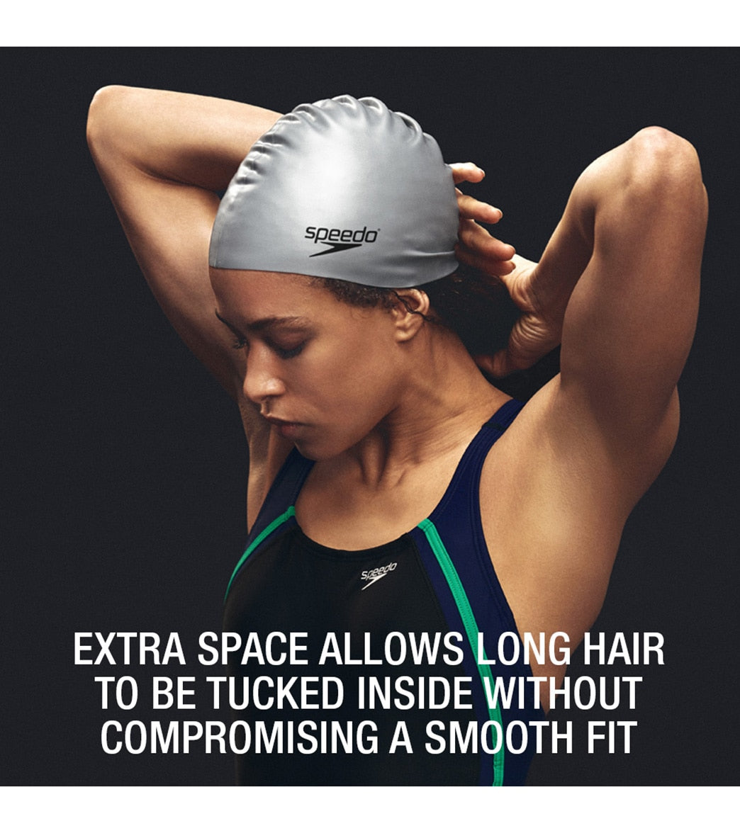 Speedo Long Hair Silicone Swim Cap at SwimOutlet.com