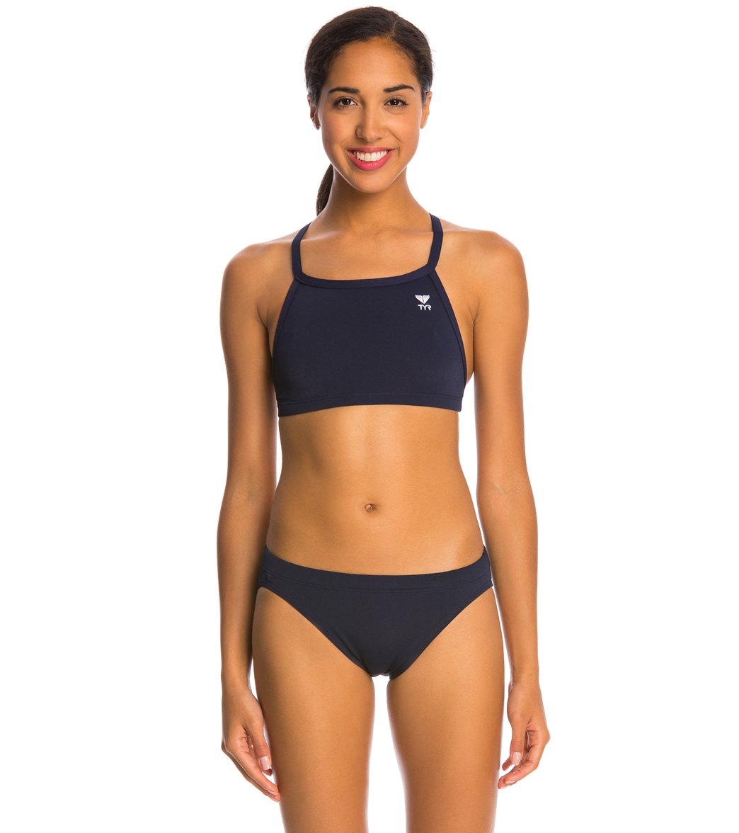 TYR Solid Durafast One Diamondback Workout Bikini Swimsuit Set at