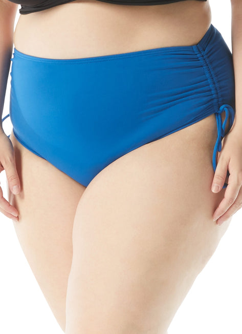 Beach House Plus Size Solid Hayden High Waisted Adjustable Side Bikini Bottom