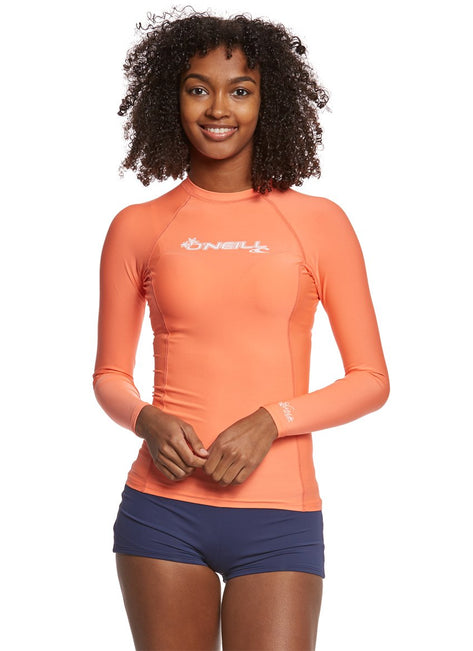 O'Neill Women's Basic Skins Long Sleeve Crew Rashguard