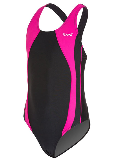 Sporti Piped Splice Wide Strap One Piece Swimsuit Youth (22-28)