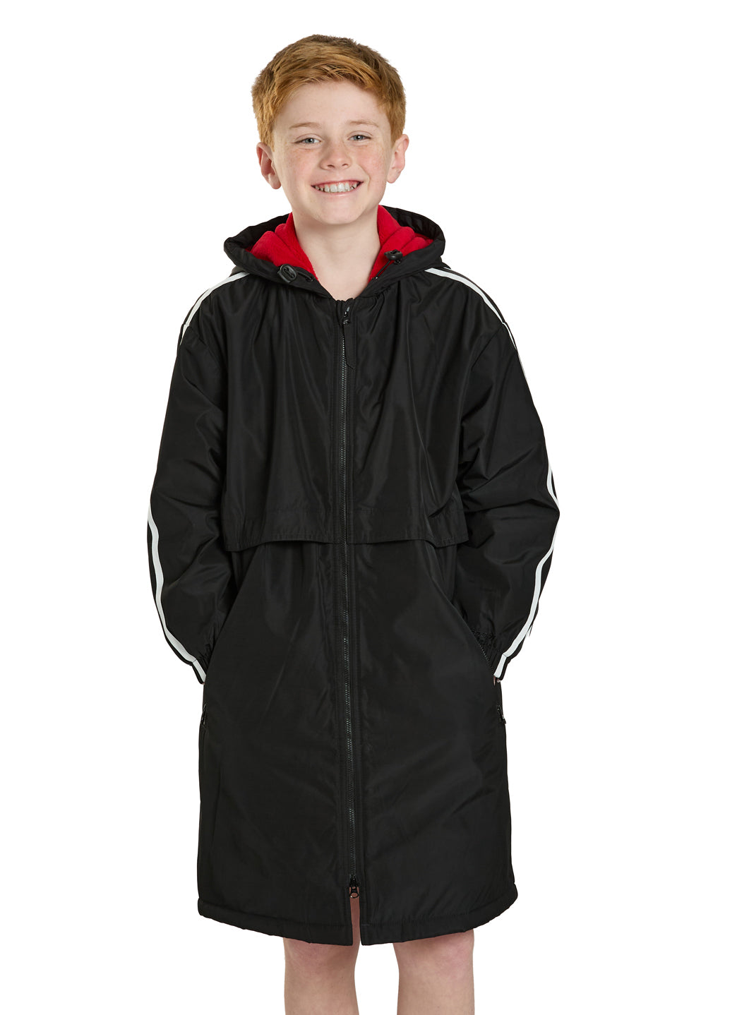 Sporti Striped Comfort Fleece-Lined Swim Parka Youth at