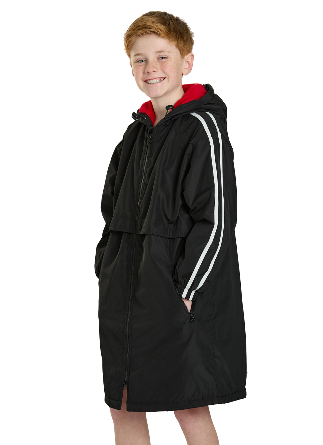 Sporti Striped Comfort Fleece-Lined Swim Parka Youth at SwimOutlet.com