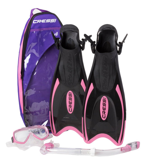 Cressi Palau Bag Mask, Snorkel, and Fin Set