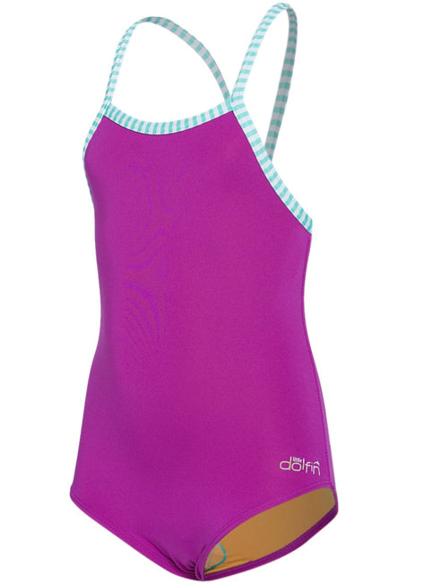 Dolfin Girls' Solid One Piece Swimsuit (Toddler, Little Kid)